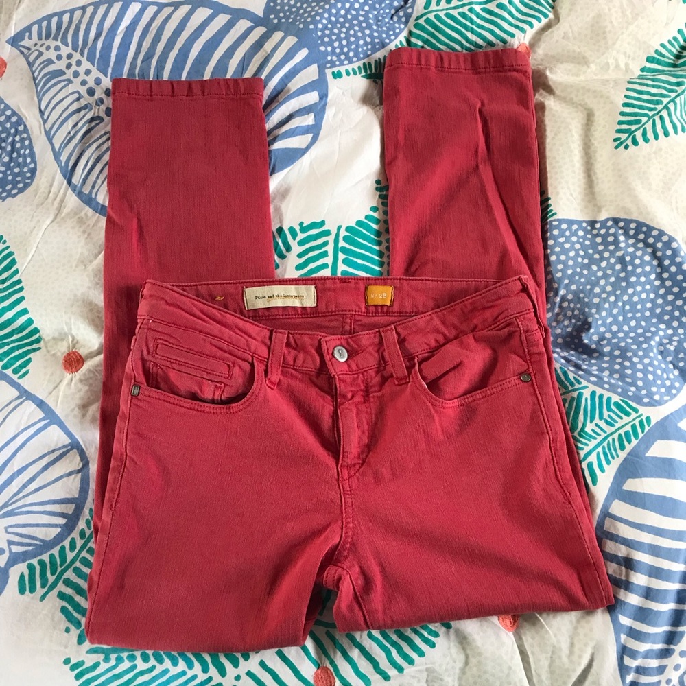 Pilcro and the Letterpress pink ankle jeans